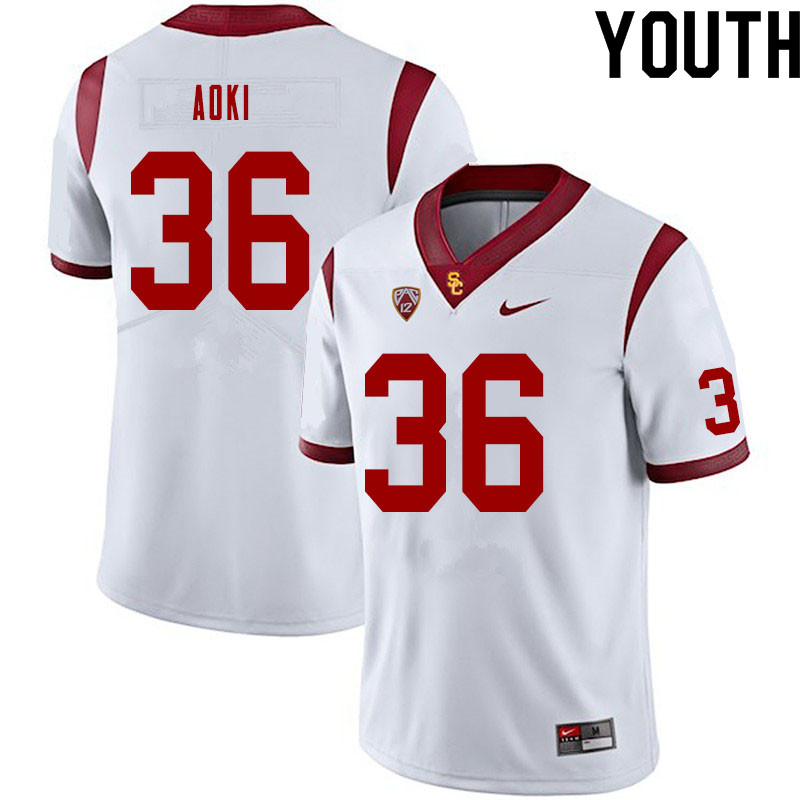 Youth #36 Brad Aoki USC Trojans College Football Jerseys Sale-White